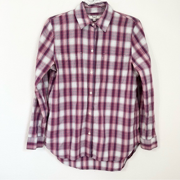 Madewell Ex-Boyfriend Shirt in Manhasset Plaid Size Small - Picture 2 of 9